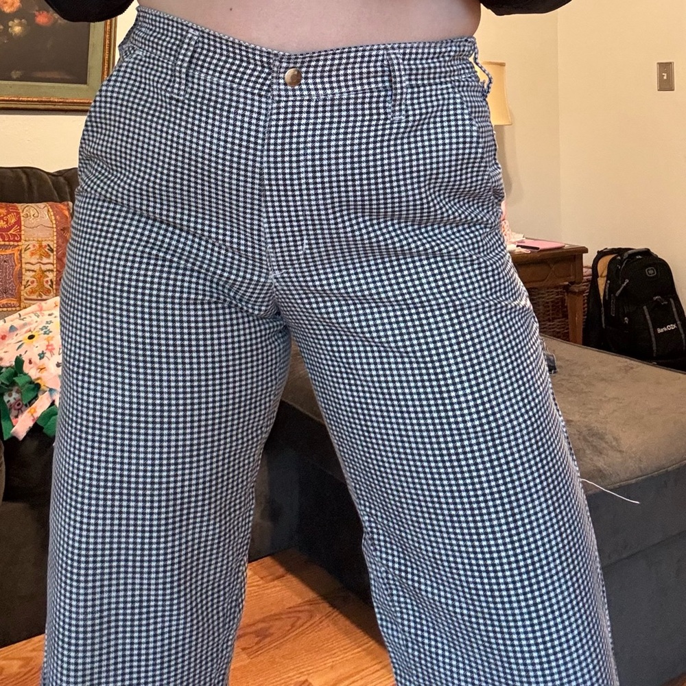 Houndstooth Pants Men’s Size 32x30 Straight Leg Black White - Picture 6 of 8